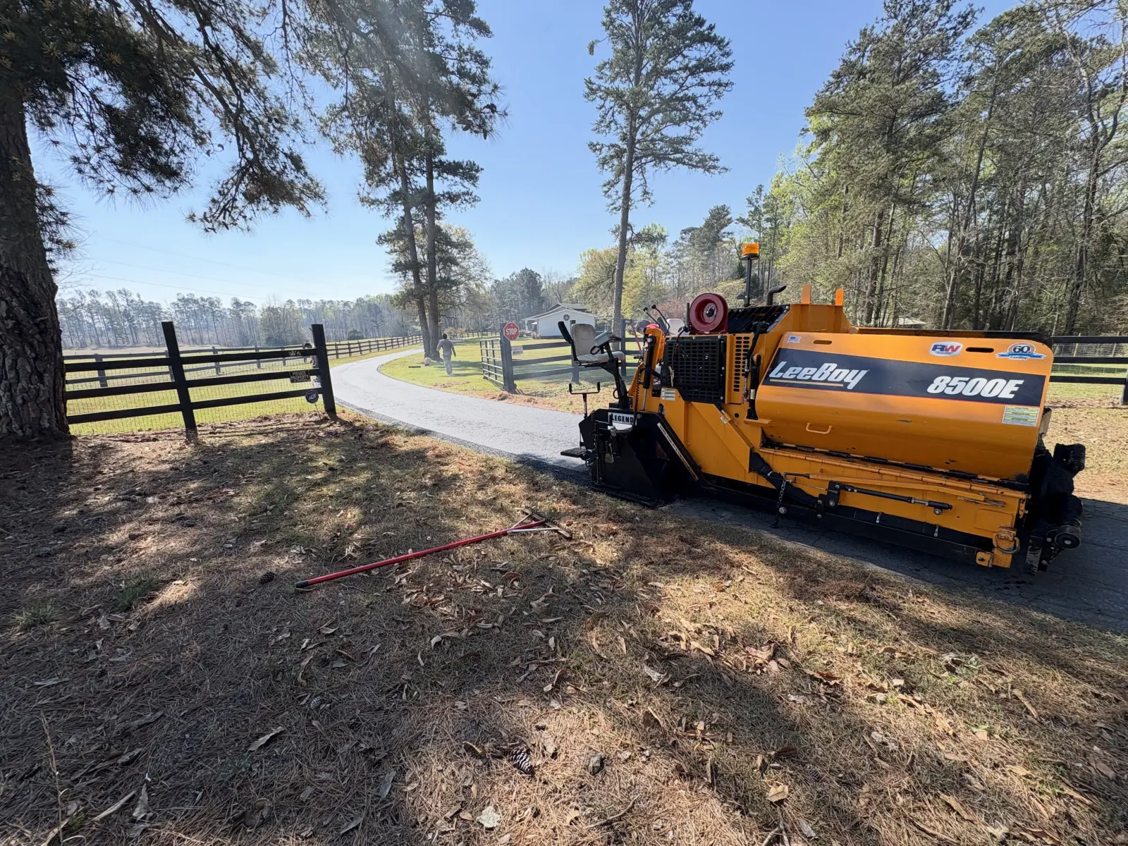Fresh residential asphalt driveway